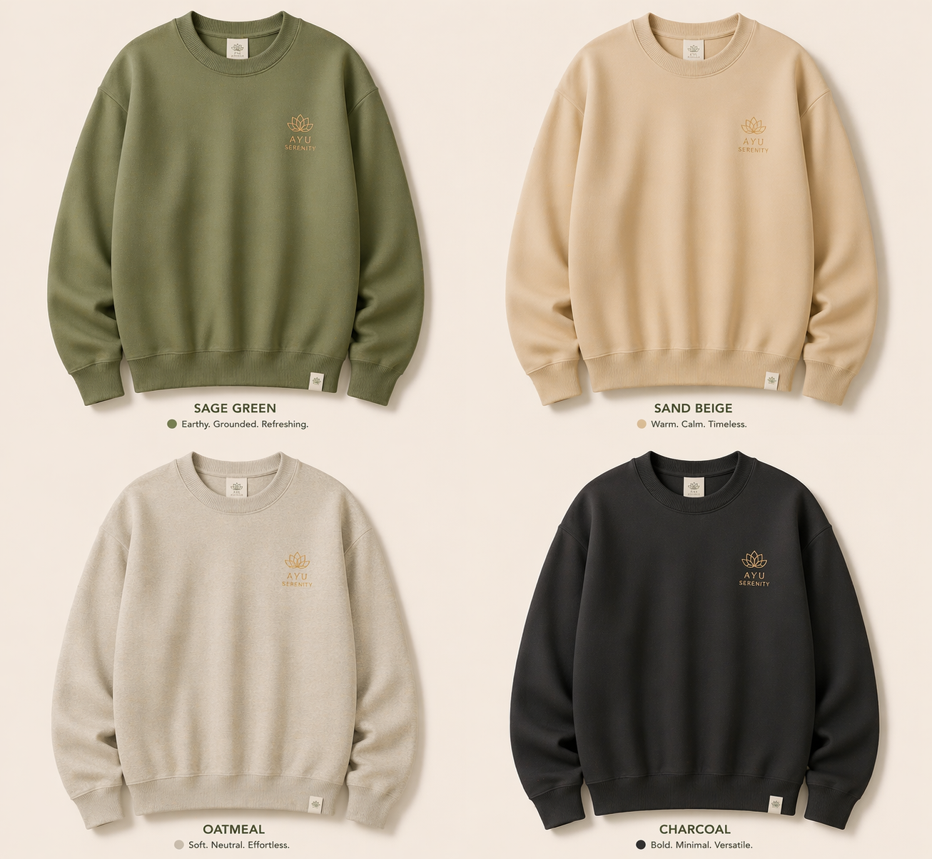 Ayu Serenity Essential Sweater โ Lotus Tea Edition