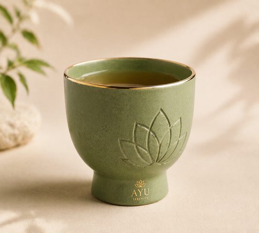 Ayu Serenity Tea Cup – Ceramic Lotus Tea Edition