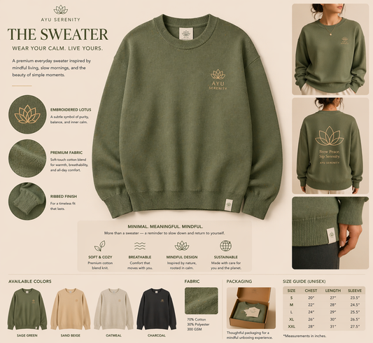 Ayu Serenity Essential Sweater – Lotus Tea Edition